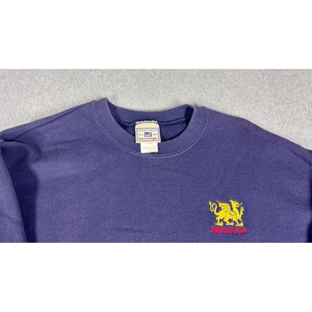Vintage Lee Ultraweight Mens M Navy Blue Crewneck Sweatshirt Bermuda